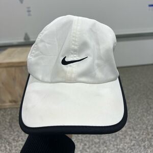 Nike black and white te baseball cap hat golfing tennis hat dri fit